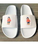Polo Ralph Lauren Bear Slides Men&#39;s Size 13 White Beach Sandals  - £53.14 GBP