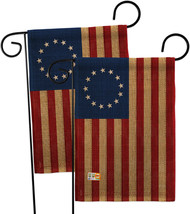 Betsy Ross Vintage Burlap - Impressions Decorative 2 pcs Garden Flags Pack GP108 - £27.49 GBP