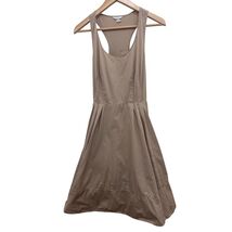 Club Monaco Beige Racer Back Tank Dress, Stretch Cotton Top, Pleated Bot... - $9.99