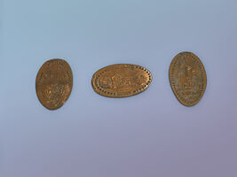 Set of 3 Pressed Pennies Alaska Kansas Landmarks Souvenirs - $2.99