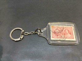 Vintage Canadian Stamp Keyring 3 Cents Keychain 1937 Ancien Porte-Clés George Vi - £7.56 GBP