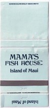 Matchbook Cover Mama&#39;s Fish House Island Of Maui Hawaii - £3.05 GBP