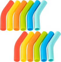 12Pcs Hydraflow Straw Replacement Tip Multi-Color Silicone Flex Elbow Food Grade - £9.52 GBP