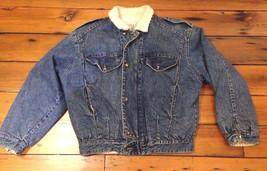 Vintage Union Bay Acid Washed Fleece Lined Sherpa Denim Jean Jacket Coat M 52&quot; - £47.40 GBP