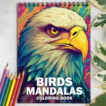 Birds Mandalas Spiral-Bound Coloring Book for Adult, Easy and Stress Relief - £14.69 GBP