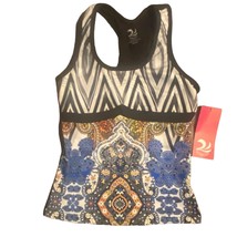 KOS USA Athletic Women&#39;s Size Medium Paisley Spaghetti Strap Racer back Top - £23.22 GBP