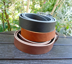 Handmade Greek Leather Belt Soft 1.5&quot; (4cm) - £27.33 GBP