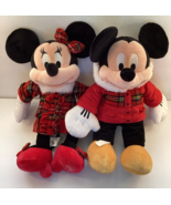 Disney Store Christmas 2011 Mickey Minnie Mouse Plush Doll Toy Set Tarta... - $49.49