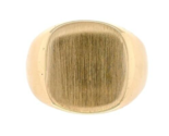 10k Yellow Gold Men&#39;s Blank Signet RIng with Brushed Finish Size 7.5 (#J... - $628.65
