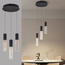 3-Light Led Pendant Light, Modern Bubble Crystal Ceiling Hanging Light Fixtures, - £93.83 GBP