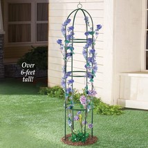 Obelisk Trellis 6-ft Climbing Flower Tomato Cage Vine Plant Metal Garden... - $27.53