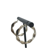 AK Atasay Kuyumculuk 925 Silver Twisted Hoop Pierced Earrings Turkey - $311.93 MXN