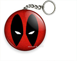 DEADPOOL RED FACE MASK SUPER HERO COMICS KEYCHAIN KEY FOB CHAIN RING GIF... - £11.10 GBP+