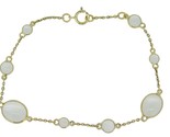 18k Yellow Gold 6.5ct Genuine Natural Moonstone Bracelet Jewelry (#J4560) - £354.22 GBP