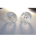 Waterford Crystal Pair of Taper Candlestick Holders Round Signed - $74.20