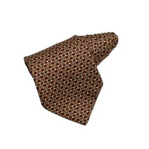 Brooks Brothers Maker Mens Tie Necktie Silk Geometric Brown Gold Gray USA - £12.07 GBP