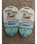 2 BIC EasyRinse Anti-Clogging Women&#39;s Disposable Razors 4 Blades 2ct Each - $8.14