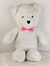 Carter&#39;s White Baby Teddy Bear Pink Bow Stuffed Animal Plush 12&quot; Toy Lov... - £31.64 GBP