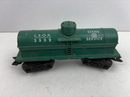 Marx C.S.O.X. Cities Service Tanker Car Plastic With Tin Base O Scale 2 ... - $12.50
