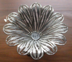 Ronac Handicraft Persia Iran Filigree Silver Plate Pedestal Bowl NEW wit... - $36.10