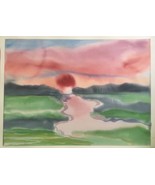 Sherry Miller Watercolor Painting Signed 1978 Titled Red Marsh, Lamoine ... - £195.46 GBP