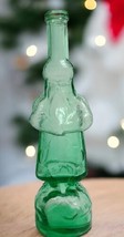 Vtg M G Husted Belsnickle Style Green Glass Figural Santa Claus Bottle 12.25&quot; H - £19.39 GBP