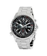Mens Stainless Steel Chronograph Watch - Black Dial - PremierA EF527D-1AV - $3,165.01 MXN