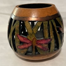 Dragonfly Carved Gourd Hand Painted Folk Art 2010 - $29.70