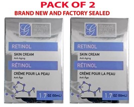 2X Global Beauty Care RETINOL Skin Cream  1.7 oz Anti Aging Moisturizer ... - £4.68 GBP