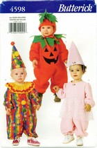 Butterick 4598 Infant Toddler Princess Pumpkin Clown Costume Pattern UNCUT FF - £3.96 GBP