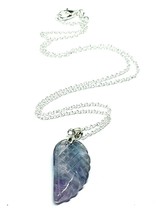 Angel Wing Necklace Fluorites Pendant Devotion Stone 18&quot; Silver Plated Chain Uk - £9.83 GBP