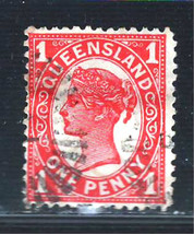 QUEENSLAND  1895-96  Fine  Used  Stamp 1 p. #3 - $1.00