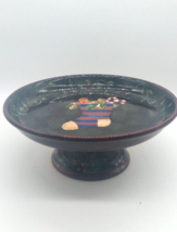 2002 Lang Earthenware Primitive Colors of Christmas Cake Stand Susan Winget Art - £27.68 GBP