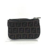 Auth FENDI Zucca Coin Case Brown Canvas Leather - $1,113.66 MXN