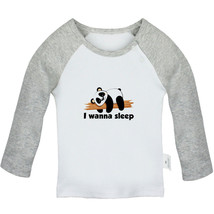 I Wanna Sleep Funny Tops Newborn Baby T-shirts Infant Animal Panda Graphic Tees - £7.89 GBP+
