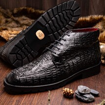 Marco Di Milano Genuine Caiman Crocodile Chukka Boot Martinelli Black image 8