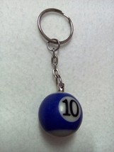 Billiard ball key chain key ring lucky number 10 - £4.35 GBP