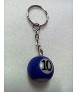 Billiard ball key chain key ring lucky number 10 - £4.30 GBP