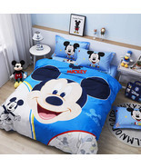 DISNEY&#39;S MICKEY MOUSE BLUE 100% COTTON TWIN FULL QUEEN COMFORTER SET - £175.11 GBP+