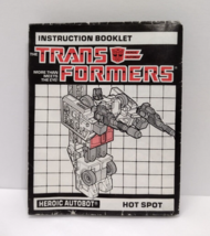 Original G1 Transformers HOT SPOT Replacement Instruction Booklet Manual Part - $9.99