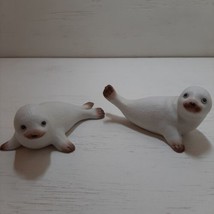 2 Homco #1439 White Ceramic Seal Sea Lions Made in Sri Lanka 4” Vintage - £9.16 GBP