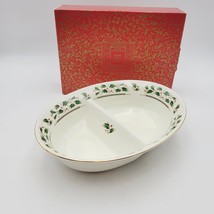 ROYAL LIMITED Holly Holiday Divided Vegetable Bowl Made In Japan - $49.99