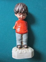 MOPPETS BOY WITH FLOWERS  FIGURINE MADE IN JAPAN FRAN MAR 6 1/2&quot; [A*] - $25.73