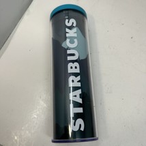 Starbucks Aqua Turquoise Blue Mountains Silhouette Tumbler Travel Mug Cup 16 oz - £9.75 GBP