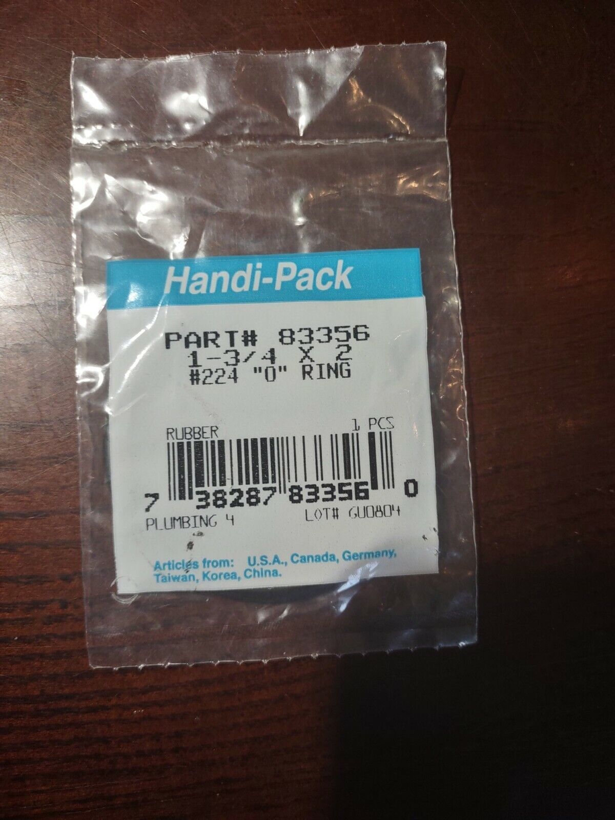 1-3/4&quot; x 2&quot; x 1/8&quot; Rubber O-Rings - $5.82