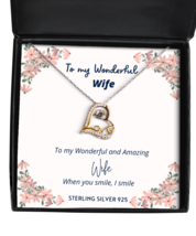 To my Wife, when you smile, I smile - Love Dancing Necklace. Model 64037  - £31.65 GBP