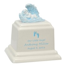 Angel of Protection© Infant Blue - Hearts - Baby Feet - Cross Urn - £132.65 GBP
