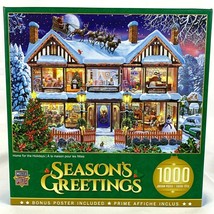 MasterPieces Puzzle Christmas Seasons Greetings 1000 piece Home for the Holidays - £17.53 GBP