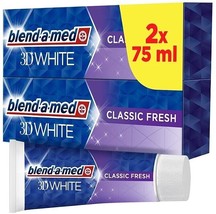 Blend-a-med 3D White Classic Fresh Toothpaste -Made In EU- 2 X 75ml- Free Ship - £15.50 GBP