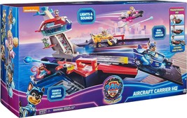 Paw Patrol Aircraft Carrier HQ with Chase Action Figure and Mighty Pups Cruiser - £50.95 GBP